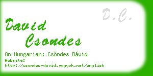 david csondes business card